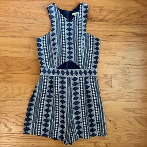 Gianni Bini Patterned Cutout Romper - Size XS